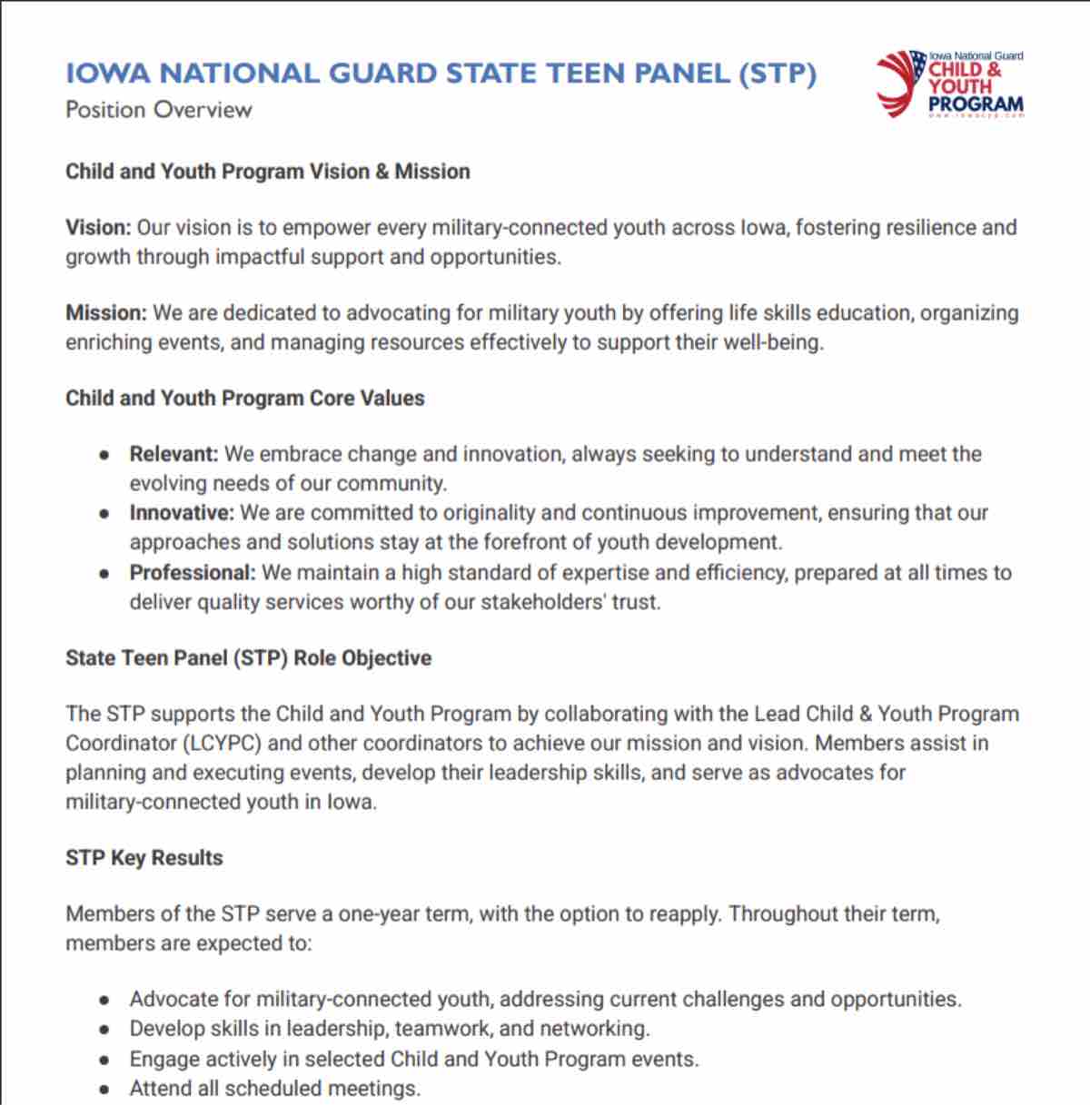 State Teen Panel Application Packet preview 1