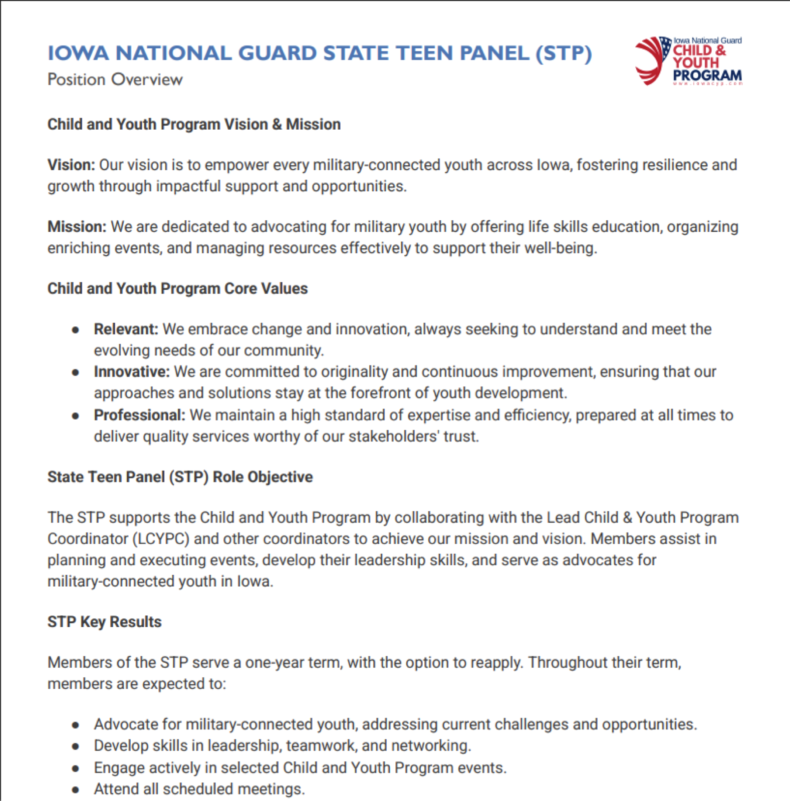 State Teen Panel Application Packet preview 1